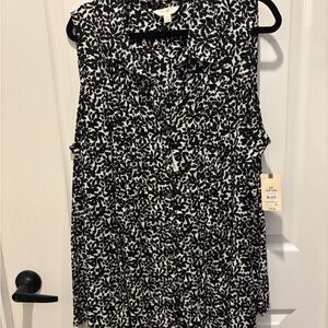 Terra & Sky Black and White Patterned Blouse